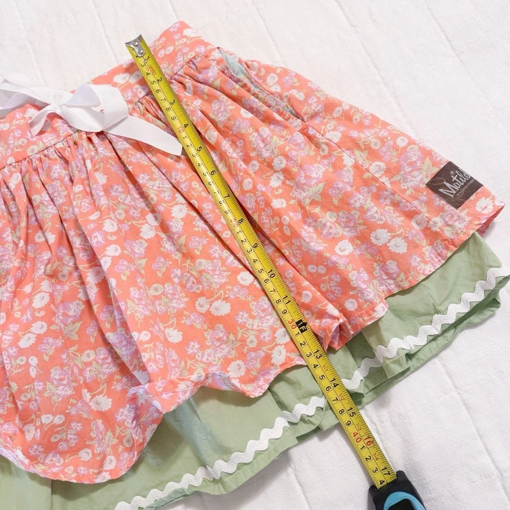 Matilda Jane Girls Valencia Skirt Orange Floral Hello‎ Lovely Size 8